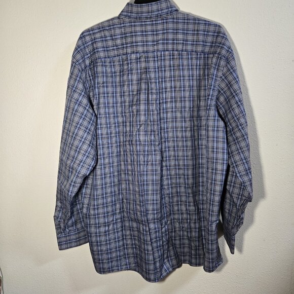 Jos.  A. Bank.  Sz XXL Men's Shirt Blue Plaid Button Up Long Sleeve - Picture 2 of 7